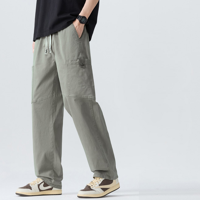 하울맨 남성 편안하고 시원한 빅사이즈 카고 밴딩 면 팬츠