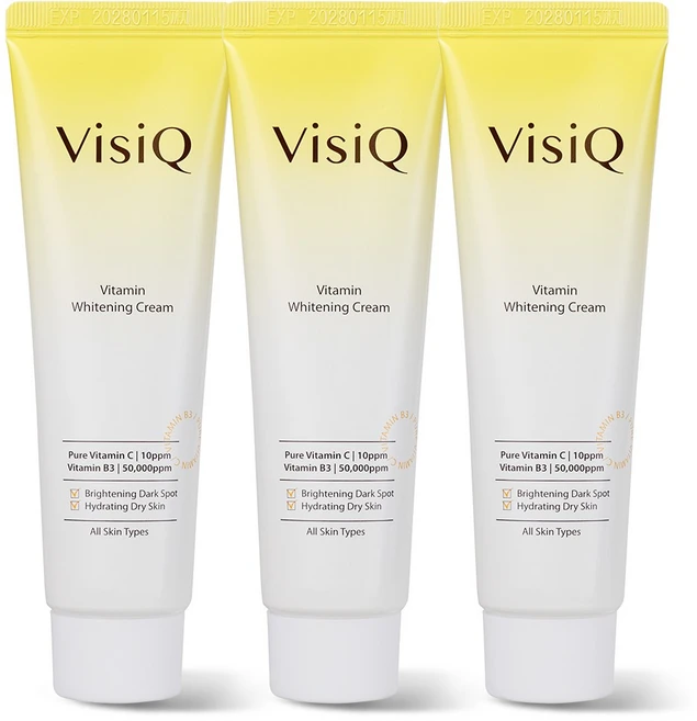 비지크 순수비타민 화이트닝 크림 기미 잡티 검버섯 주근깨 브라이트닝 미백 코리아나 크림, 3개, 50ml - 쿠팡