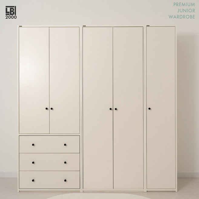 리엘비 레브 SE0등급 아기옷장 주니어옷장 서랍장 2000세트, 2단, 미포함, 크림화이트