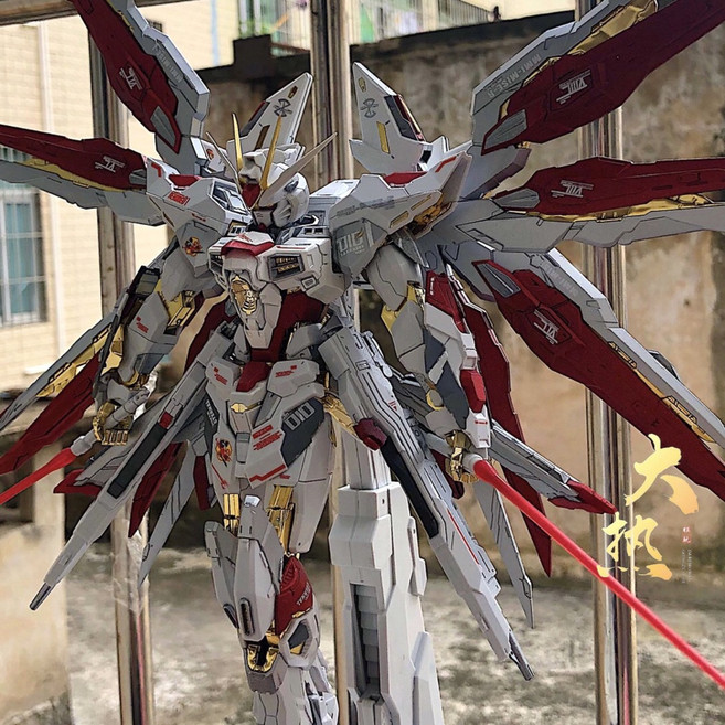 MG 다반 8802 스트라이크 프리덤 건담 화이트레드 메탈코팅 도색킷 중국 대륙 건프라 조립 프라모델, 1개