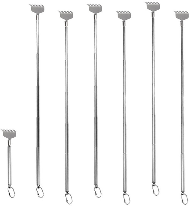 휴대용 스텐 접이식 효자손, 6개, 02)안테나 효자손B타입--단일색상