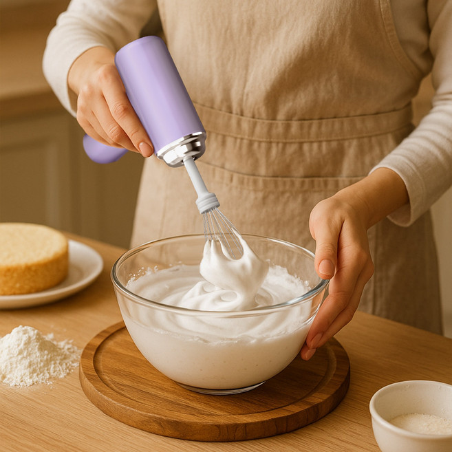 Ditwo 베이킹 전동 무선 제빵 거품기 크림 믹서 휘핑기 HZ-002, 퍼플