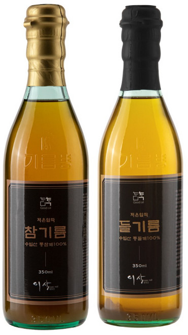 이삭방앗간 45년전통 저온압착 통참깨 참기름 + 통들깨 들기름 350ml, 1개