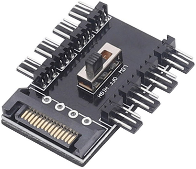 멀티 웨이 스플리터 쿨러 냉각 팬 허브 PC SATA 1 ~ 8 3 핀/4 핀 12V 전원 소켓 PCB 어댑터 컴퓨터 속도 컨트롤러, 한개옵션0, 1개