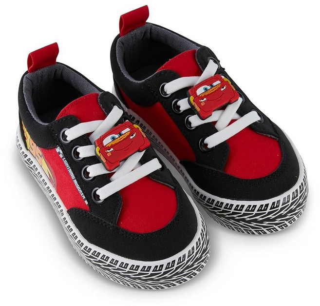 남아용 유아용 카 로우 탑 스니커즈 - 라이트닝 맥퀸 슈즈 - 라이트닝 맥퀸 메이터 닥터 허드슨 샐리 레이스업 로우탑 스니커즈 블랙/레드