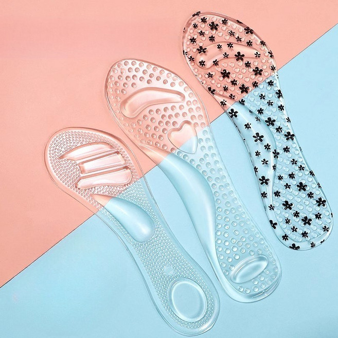 해피유통 샌들 7부 실리콘 깔창 여자 여름 얇은 통증 방지 및 충격 완화 힐 미끄럼 방지 깔창 mgy, [3 쌍] D, 250, 1개