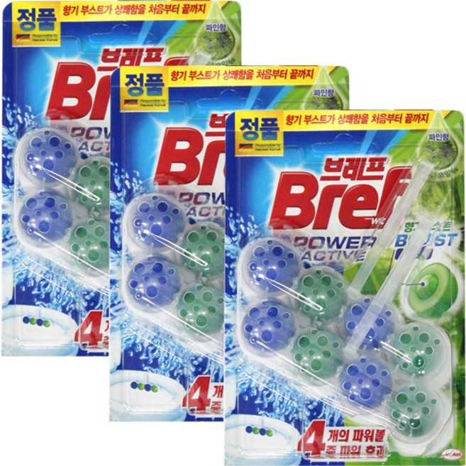 브레프 파워액티브 변기세정제 파인 2p, 3개