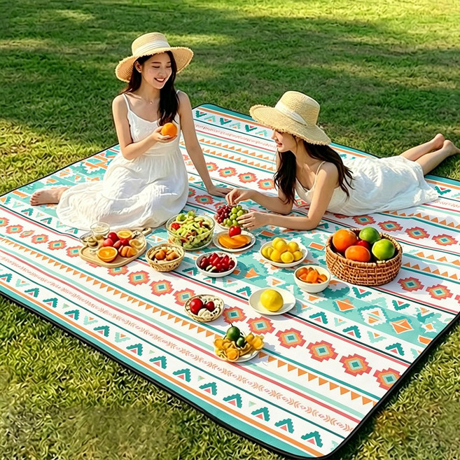 Mayho 두꺼운 돗자리 매트 방수 방습 휴대용 캠핑매트 접이식 피크닉매트, 파스텔 믹스