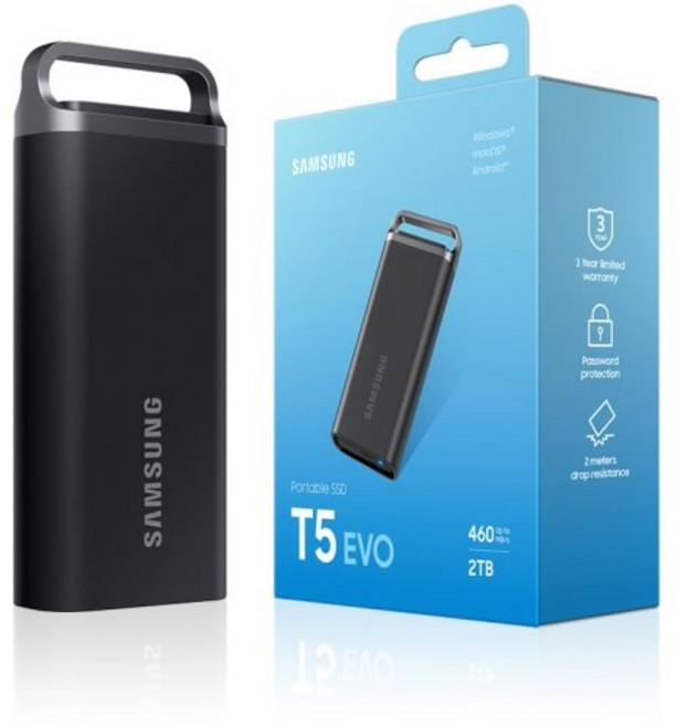 삼성전자 포터블 외장 SSD T5 EVO USB 3.2 Gen1 4TB MU-PH4T0S/WW