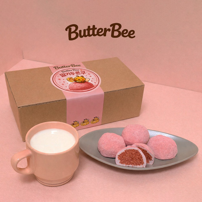 [버터비] 두바이스타일 딸기쫀득쿠키, 50g, 12개