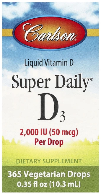 Carlson Super Daily® D3 50mcg(2000IU) 10.3ml(0.35fl oz), CarlsonSuperDailyD350mcg2000IU, 1개, 10.3ml - 쿠팡