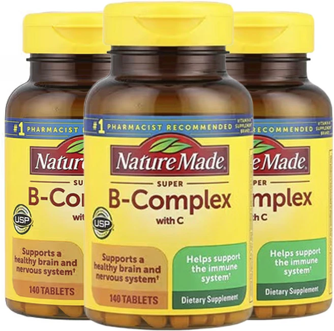 네이쳐메이드 비타민C 함유 슈퍼 B-복합체, 3개, 140정 - 쿠팡