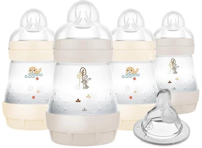 MAM 141.7g(5온스) 이지 스타트 배앓이 방지 아기 젖병 보너스 중간 유속 젖꼭지가 있는 느린 유속 배앓이 가스 및 역류 감소 간편한 세척 BPA 프리 신생아 - 쿠팡