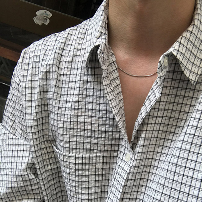 치트키 남자 헤넌 스네이크 실버 데일리 목걸이