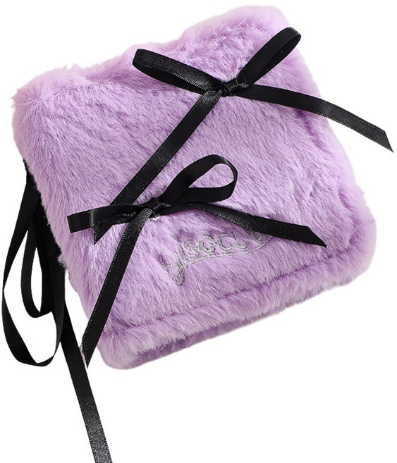 봄봄 털 3공 포카 바인더 미니 포토카드 앨범, 3공 털 라벤더, 40장