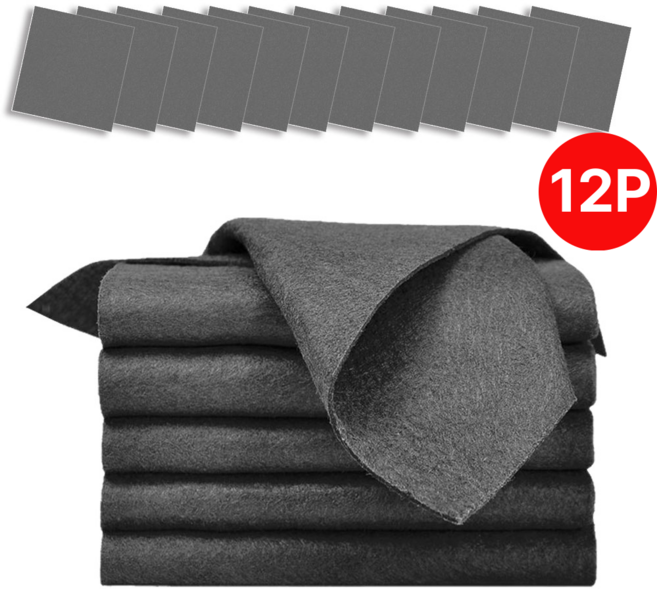 온미토스 흡수력 좋은 극세사 주방 업소용 다용도 만능 유리 행주, 12개