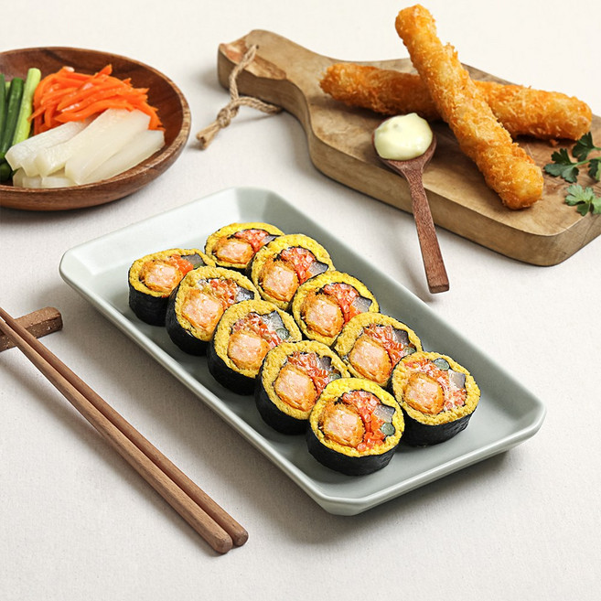 [다신샵] 저당 쌀빠진 단백김밥 2종 혼합 (크래미+통새우) / 탄수화물저감 계란지단김밥, 2개, 220g