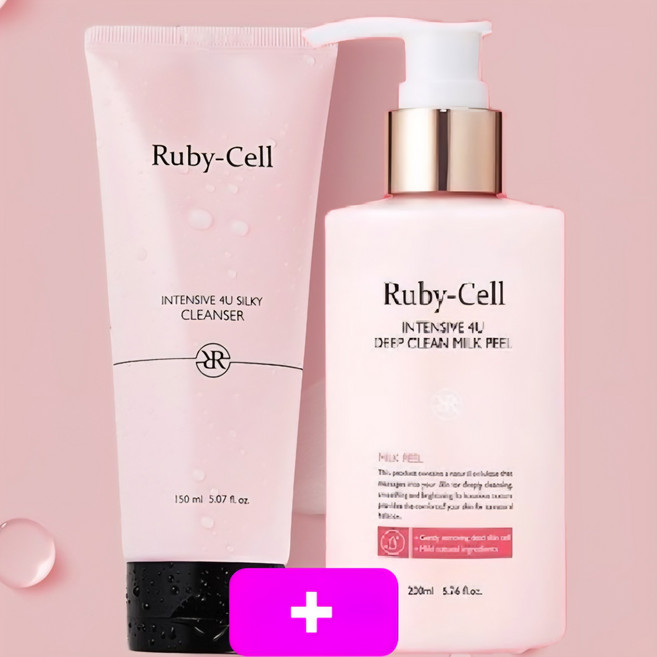 루비셀 인텐시브 4U 실키클렌저 + 루비셀 딥 클린 밀크필, 2세트