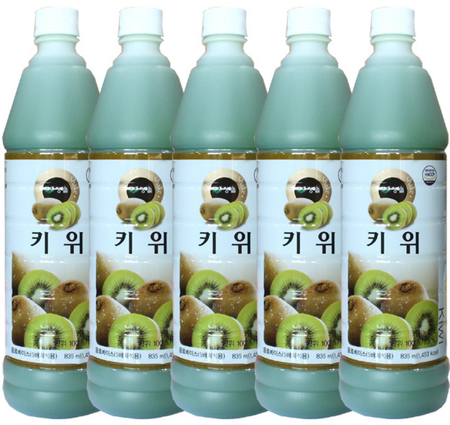청솔 키위 음료베이스, 835ml, 5개