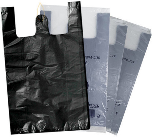 퓨어락 쇼핑백 검정 비닐 시장봉투 6리터 70매 (S38)