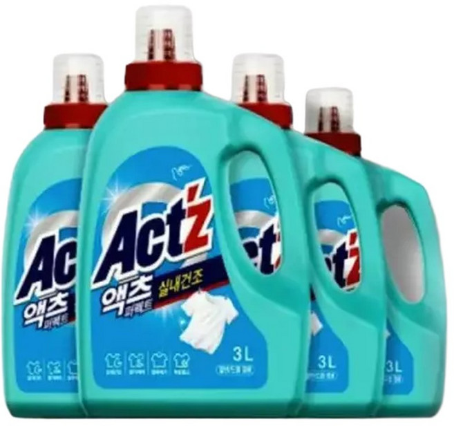 액체세제 액츠퍼펙트 실내건조 3L X 4개 일반드럼겸용