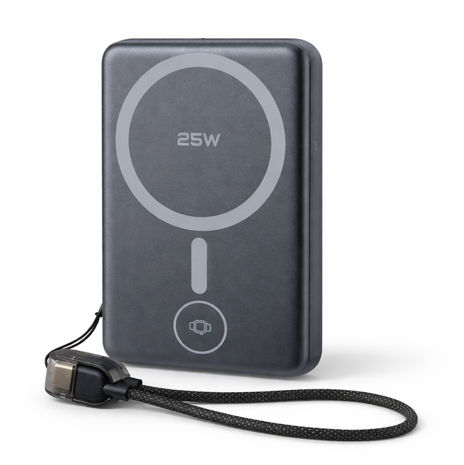 MTOS 10000mAh 磁吸無線行動電源 25W 快充, 灰黑, SSB-268