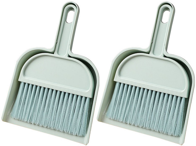 필굿리빙 미니 빗자루 쓰레받기 세트, 2개, 민트그린