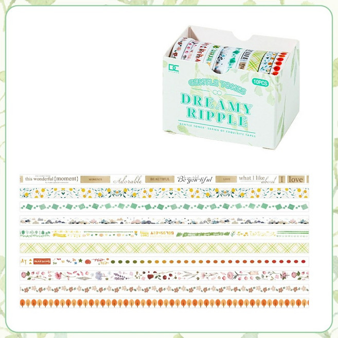 올리브파티 빈티지 감성 다꾸 마테 마스킹테이프 5mm 10개 세트, 1세트, 드림