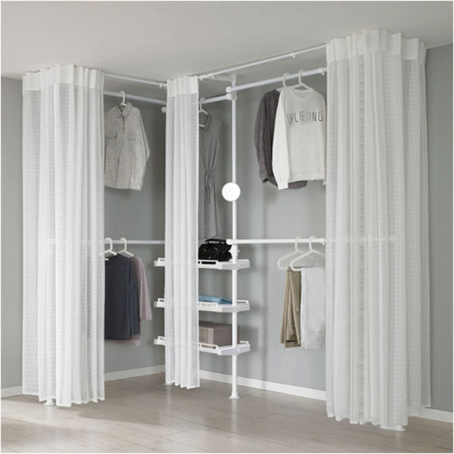 [왕자행거] 왕자 코너형드레스룸_4P_밀폐선반_체크시스루_945, 상세 설명 참조