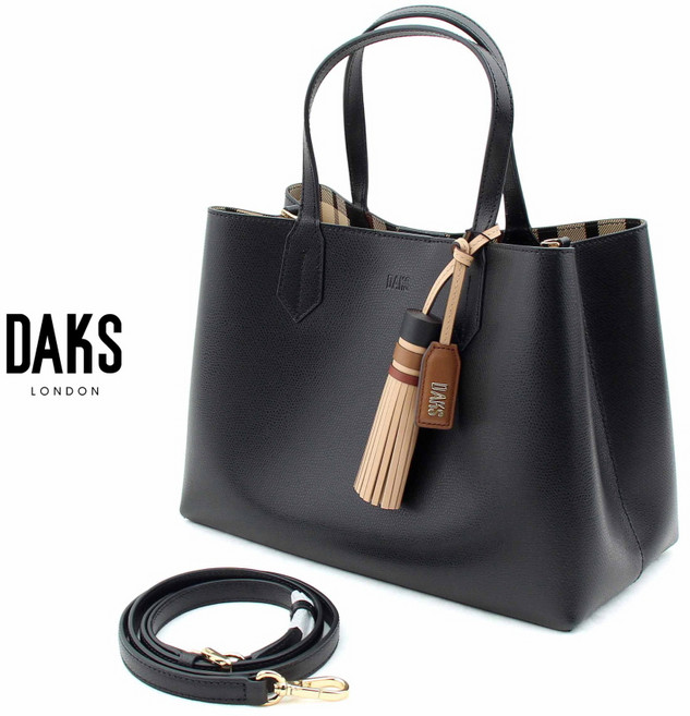 [백화점 선물포장] 닥스 토트백 여성 명품 소가죽 핸드백 엄마 가방 블랙 단색 361