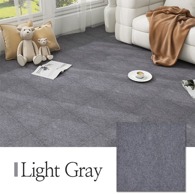 베라스코 미끄럼방지 타일 카페트 30 x 30cm, 라이트그레이, 10개