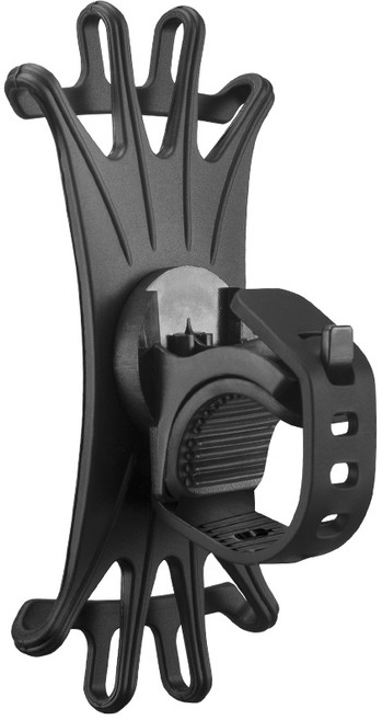 자전거 핸드폰 거치대 실리콘 타입 360도 회전, 블랙, 1개