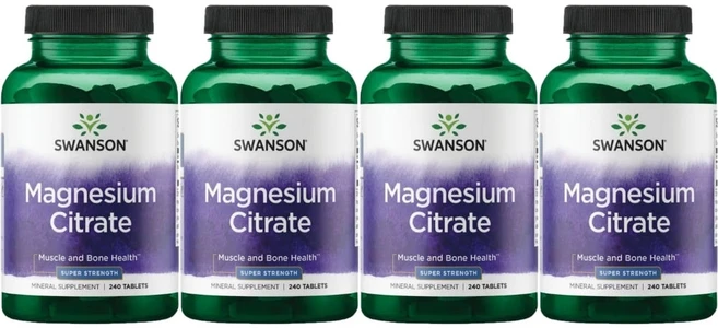스완슨 구연산 마그네슘 시트레이트 112.5mg, 240정, 4팩, 240정 - 쿠팡