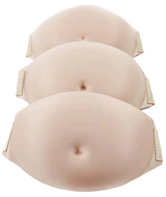 임산부 체험복 촬영용 가짜 배 임신 분장 소품 남편, 1개, S (2-4개월) 후크