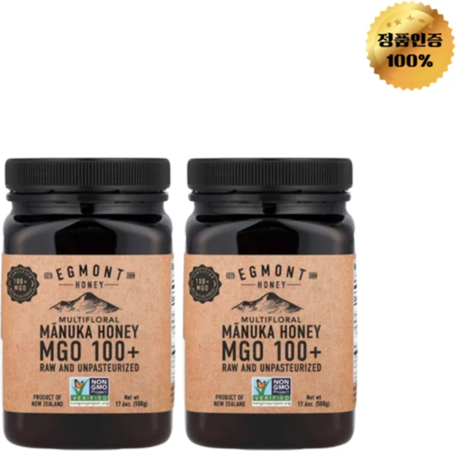 1+1 에그몬트허니 멀티플로럴 마누카 꿀 무가공 및 비살균 MGO 100+ 500g, 2개 - 쿠팡