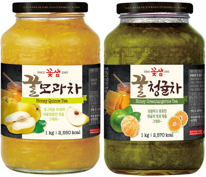 꽃샘 꿀모과차 +꿀청귤차 (액상차)