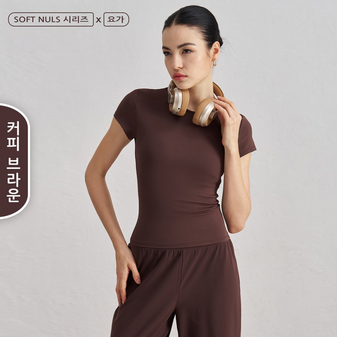 Sopterra 여성용 슬림핏 요가 필라테스 반팔 티셔츠