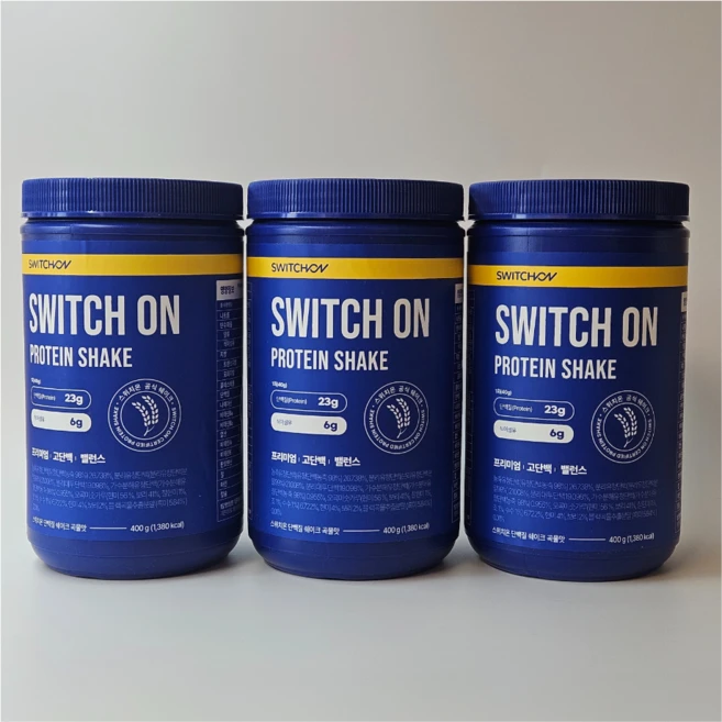 스위치온 단백질 쉐이크 곡물맛 대용량 400g 3개 프로틴 분리유청단백질 식사대용 보충제 파우더 - 쿠팡