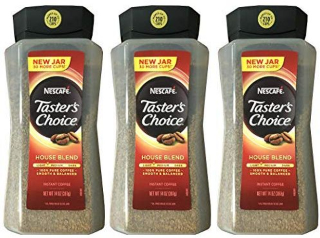 14 온스 (3팩) 오리지널 테이스터스 초이스 오리지널 구르메 Taster's Choice Original Gourmet Instant Coffee 14 Oz Pack of, 하우스 블렌드, 14온스(3팩), 1개