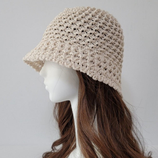 위드올리비아 WITH OLIVIA 여성 여름 레이스 동백이 니트 모자