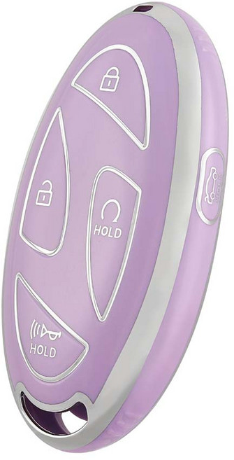 OFFCURVE TPU 현대자동차 5버튼 스마트키 디올뉴 그랜저GN7 아이오닉6 풀커버 적용 키케이스 단품 다양한 컬러, H05 현대, 퍼플 실버