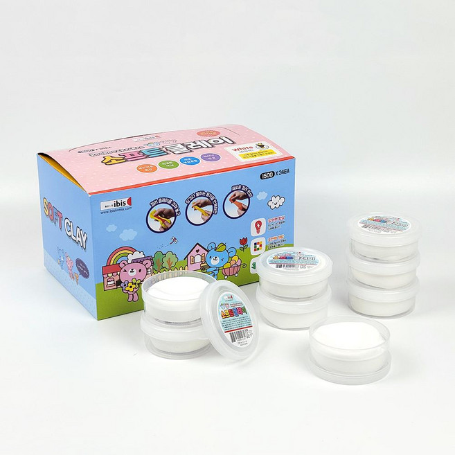 흰색 소프트 클레이 부드러운 공작 점토 놀이, 단품