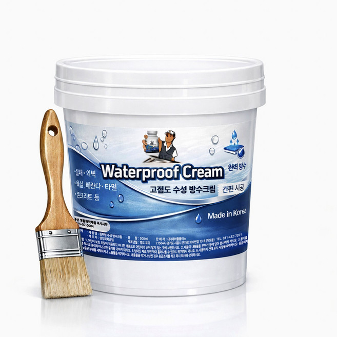 탁월한선택 고농축 투명 방수제 (고점도 타입) + 전용 붓 SET, 500ml, 1개