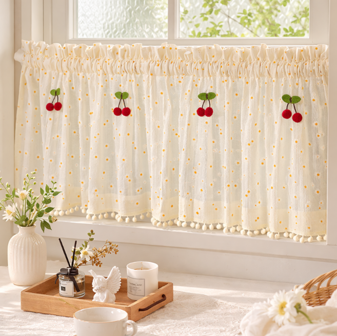 굿즈팡팡 데이지 주방 창문 바란스 커튼