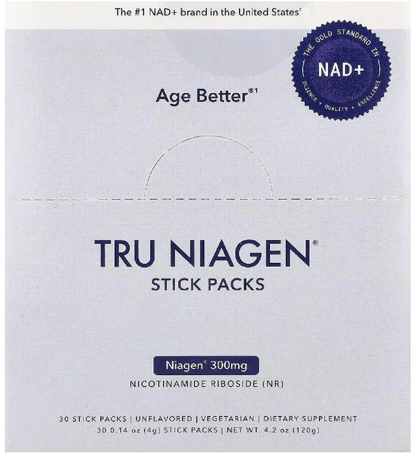 트루 나이아젠 NAD+ 니코틴아마이드 리보사이드 무맛 스틱팩 30개 (각 4g), Tru Niagen (트루 나이아젠) Niagen, N, 120g, 1개 - 쿠팡