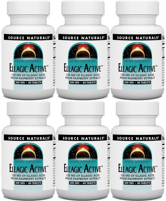 Source Naturals 소스내추럴스 엘라직 엑티브 300mg 테블릿, 6개, 60정 - 쿠팡