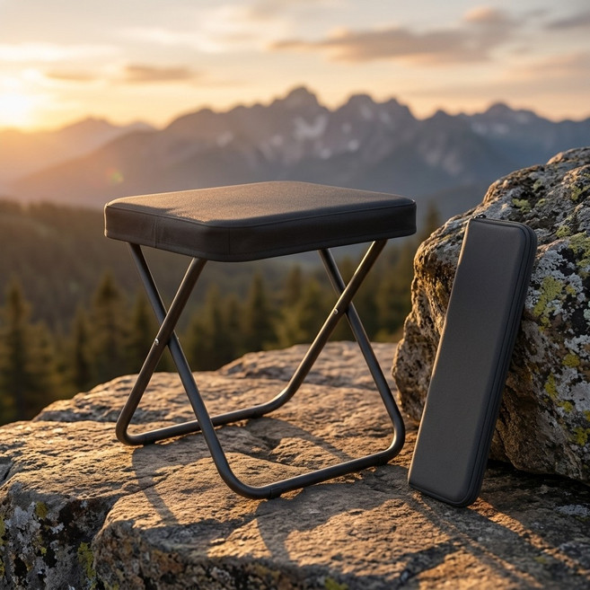 매무시 휴대용 접이식 캠핑 낚시 의자, 블랙, 1개