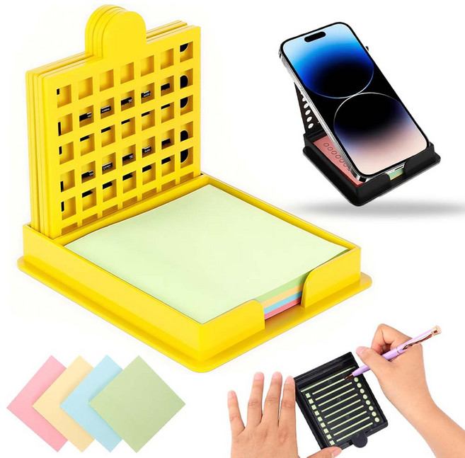 루이 5종 포스트잇 세트 학습 정리 도구 메모지 정리 쓰기 편리한 디자인 / 폰 스탠드, 노란색, 1개