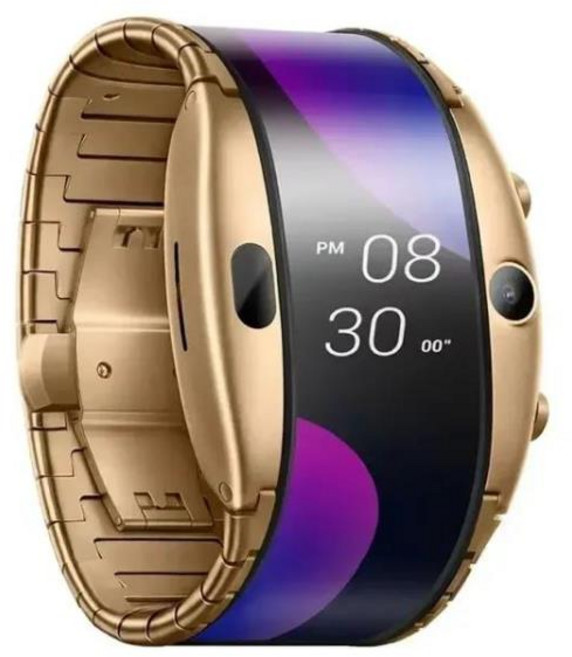 정시출고 남녀공용 블루투스 워치 4G 인터넷 전화 심박수 감지 GPS 누비아 알파 유연한 디스, 금, 없음, 없음