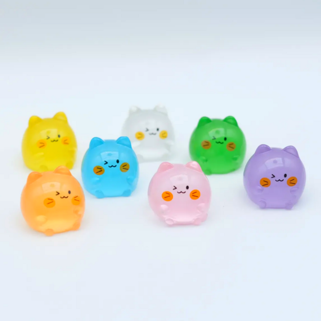 LETOJ 테라리움 소품 미니 야광 피규어 동글냥, 1개